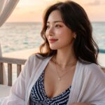 선셋 카바나 침대에 누워 노을 감상