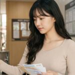 아파트 우편함에서 우편물을 꺼내는 모습