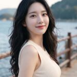 산책하고 있는 여자