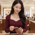 지갑에 신용카드를 넣는 여성